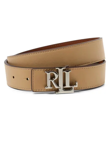 Lauren Ralph Lauren dwustronny skórzany pasek Kobiety skóra S brązowy