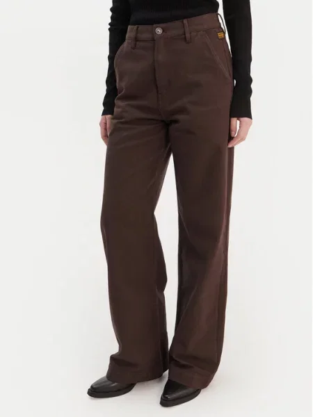 G-Star Raw Medžiaginės kelnės Deck Wide Leg ruda