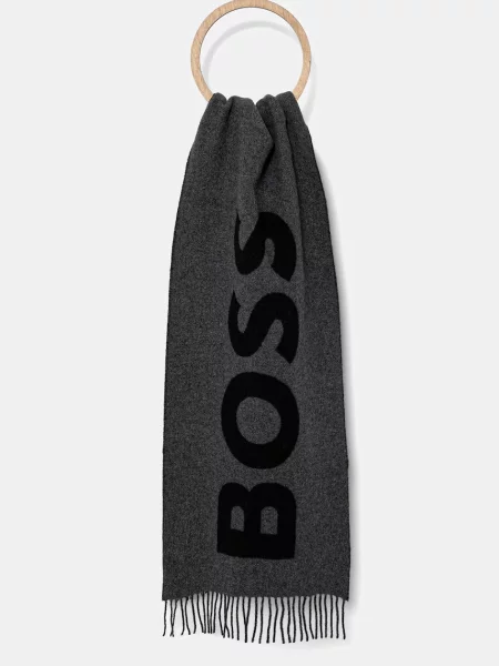 BOSS Vlnený šál BOSS čierna