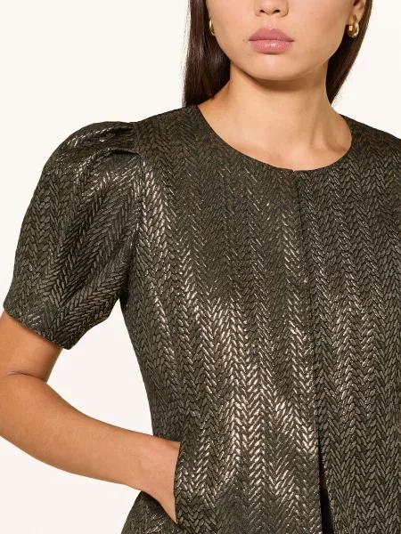 Dea Kudibal Kurtka Pudełkowa Olettadea Z Brokatową Przędzą gold czarna
