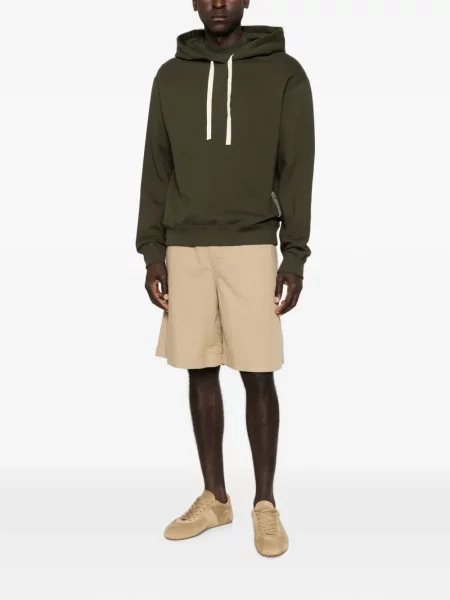 Hanorac cu glugă Jil Sander cu imagine cu cordon verde