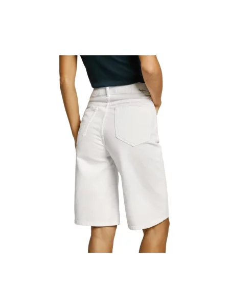 Krótkie bermudy Pepe Jeans z wysoką talią białe