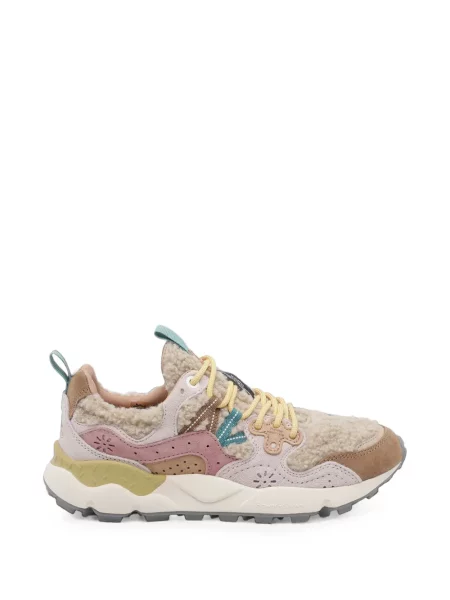 Sneakerși Flower Mountain cu model floral din piele de oaie