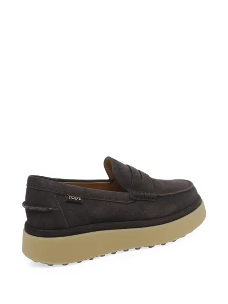 Pantofi loafer Tod's din piele de căprioară cu platformă maro