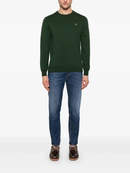 Pulover Gant cu decolteu rotund verde