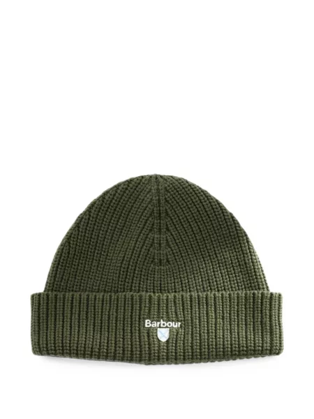 Плетена шапка Barbour зелено