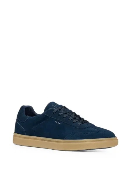 Fűzős szarvasbőr sneaker Geox kék