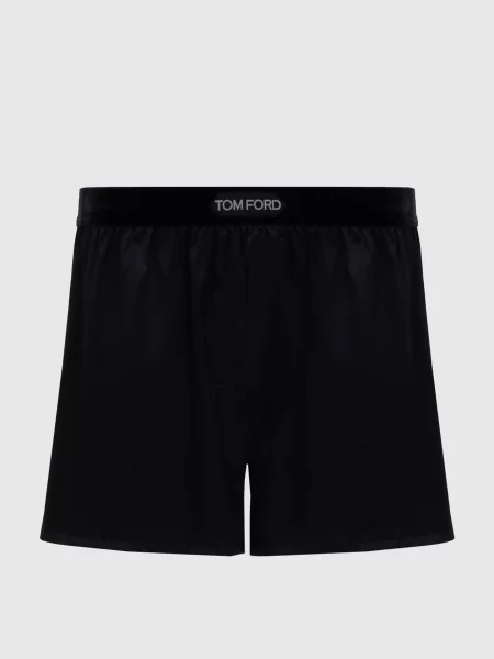 Труси-боксери із шовку з логотипом Tom Ford чорні
