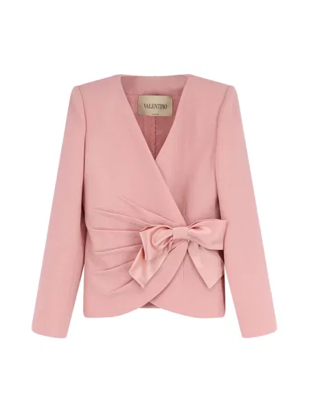 Marynarka Valentino wełniana w kwiatki różowa