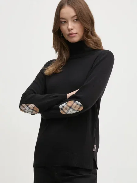 Barbour pulover femei light cu guler negru