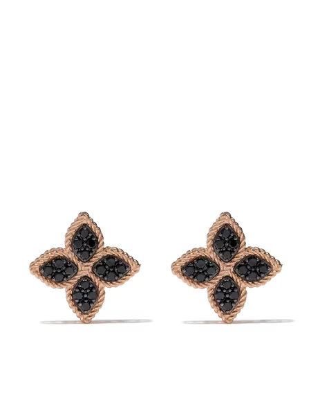 Cercei Roberto Coin cu model floral negru