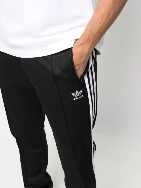 Pantaloni Adidas cu dungi alergare negru