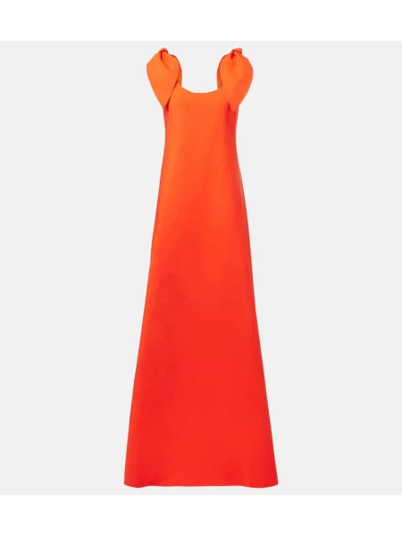 Rochie Oscar De La Renta cu funde de lână roșu