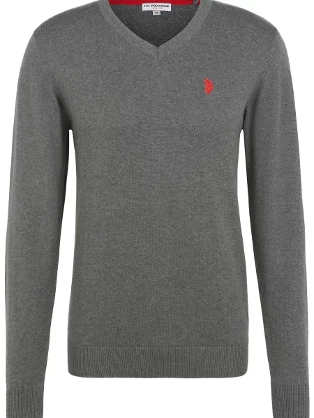 U.S. POLO ASSN. Pulover pegasto / rdeča siva