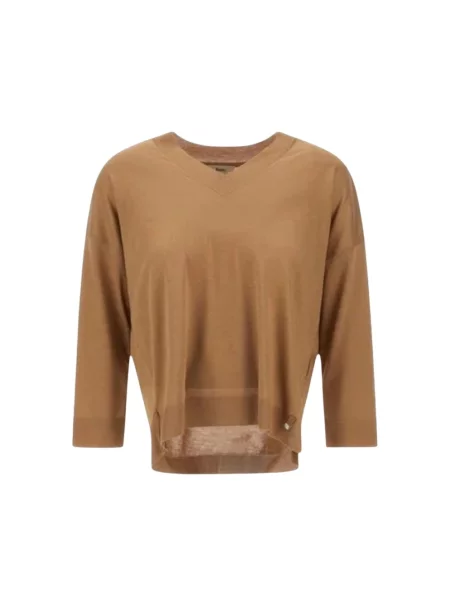 Dzianinowy sweter Herno brązowy