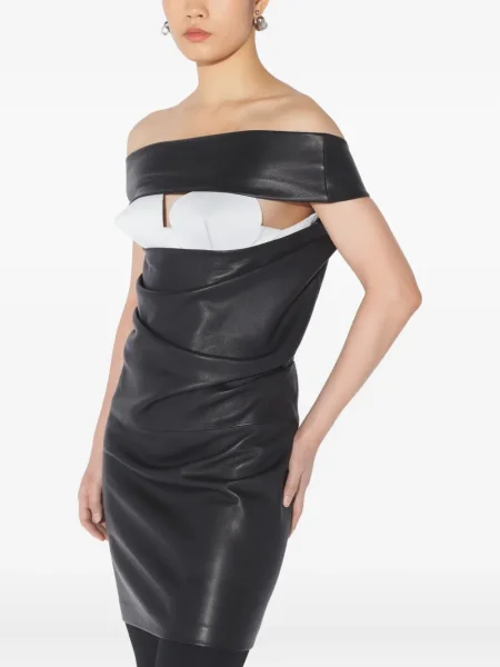 Rochie mini Jean Paul Gaultier din piele negru