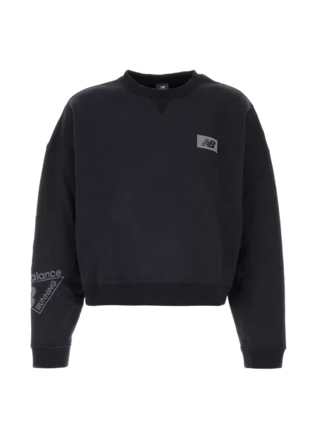 Hanorac crewneck New Balance din fleece albastru