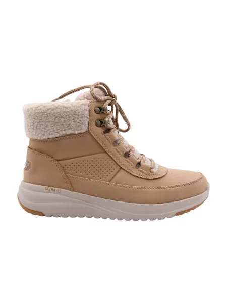 Botki Skechers skórzane brązowe