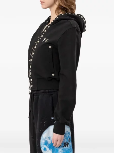 Περικομμένο hoodie Thug Club με καρφιά μαύρο