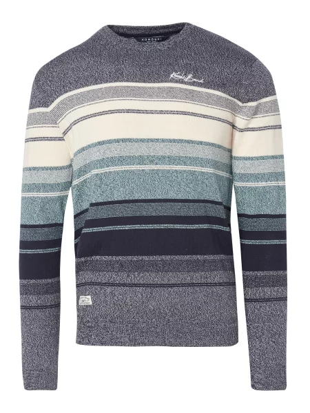 KOROSHI Pulover bleumarin / cyan / albastru amestec alb