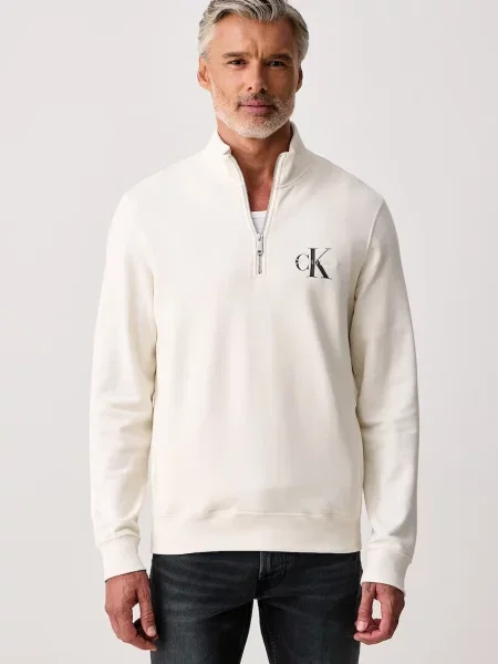 Calvin Klein Jeans pulover bombažen bež