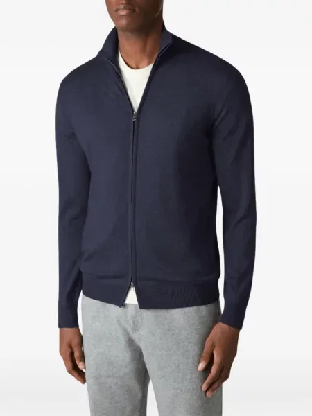 Cardigan Brett Johnson tricotate albastru
