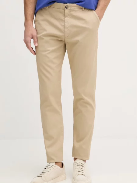 Trussardi spodnie carrot z beżowe