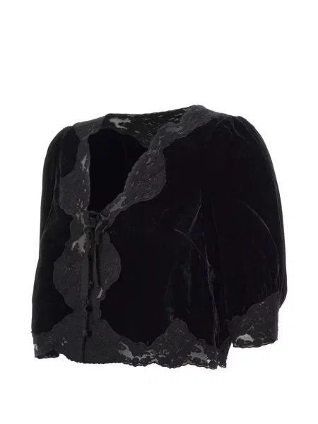 Top Rixo din dantelă negru