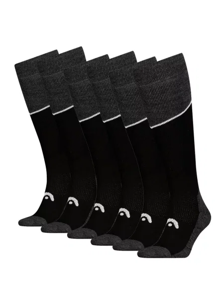 Skarpety narciarskie dla dorosłych HEAD Kneehigh 6 par czarne