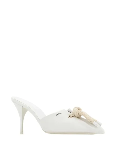 Papuci tip mules Prada alb