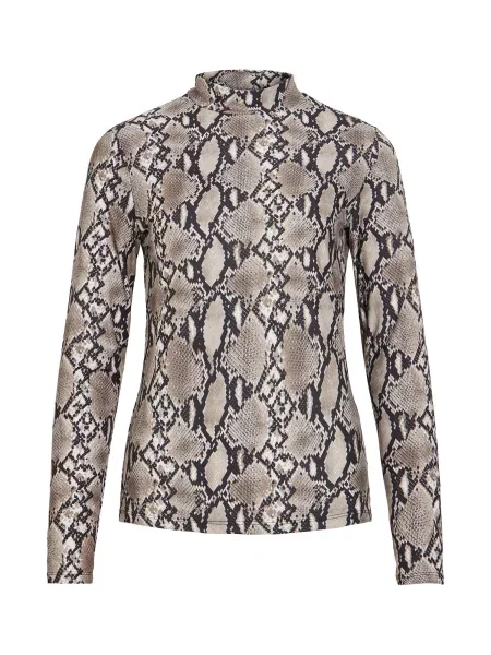 VILA Top VILeoa ecru / gri taupe negru