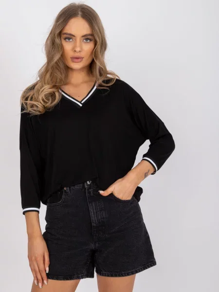 Bluză Fashionhunters casual negru