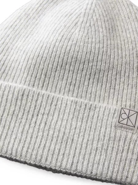 Căciulă Calvin Klein tricotate cu autograf gri