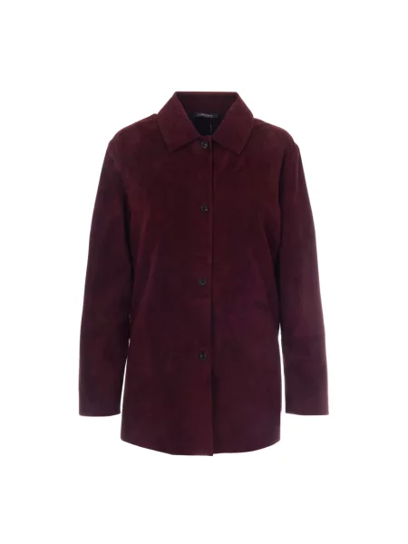 Lekka kurtka skórzana Max Mara Studio brązowa