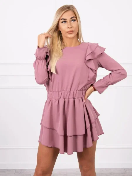 Rochie Kesi cu volane de costum roz