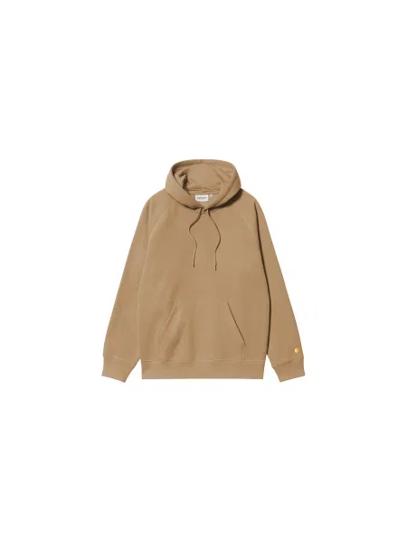 Carhartt WIP Hooded Chase Sweat Peanut Mężczyźni Bluzy i bluzy z kapturem Carhartt WIP Jasnobrązowy Size: M beżowa