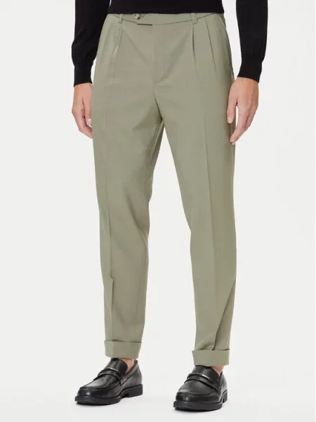 BOSS Medžiaginės kelnės C-Perin-DPL Tapered Fit žalia