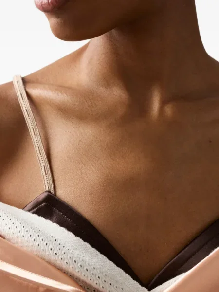 Sutien Miu Miu din satin maro