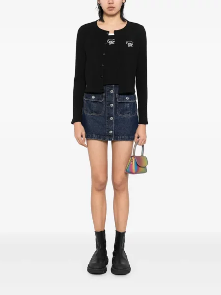 Top Chocoolate cu broderie negru