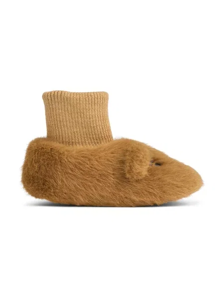 Liewood пантофи за бебе Beth Bear Plush Slipper кафяво