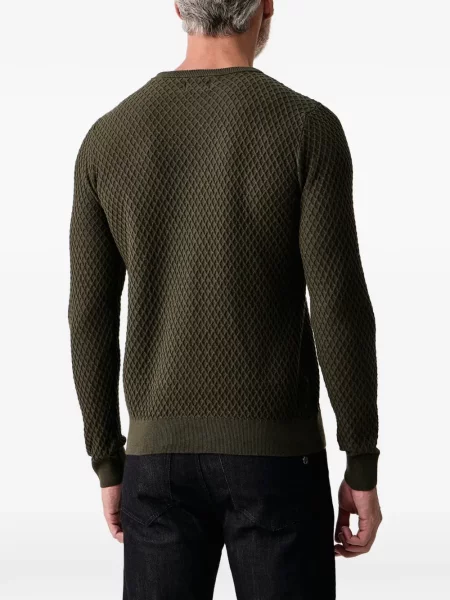 Sweter Lindbergh z okrągłym dekoltem zielony