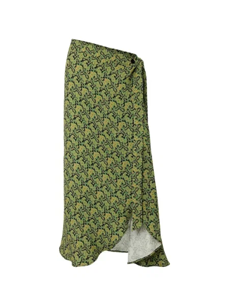 Fustă midi Rodebjer cu imagine cu model paisley plic verde