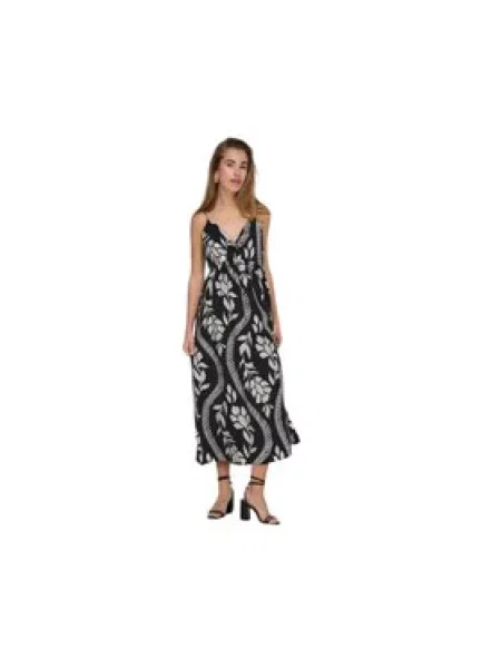 ONLY Šaty onlcatja tencel sl detail long dress černá