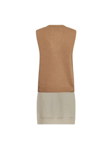 Sukienka Maison Margiela wełniana beżowa