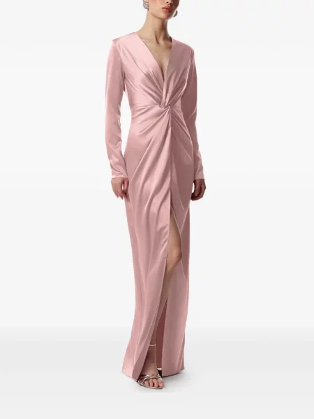 Rochie Framboise cu decolteu în V de costum roz