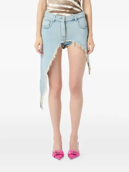 Spódnica jeansowa Blumarine asymetryczna niebieska