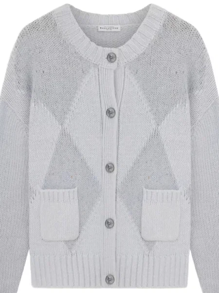 Cardigan Ballantyne tricotate cu model argyle gri