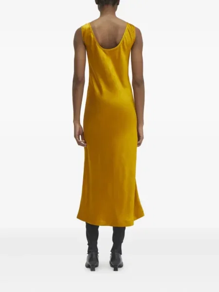 Rochie maxi Rodebjer din satin de costum galben
