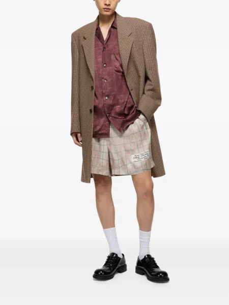 Palton Acne Studios de lână cu model pepito maro