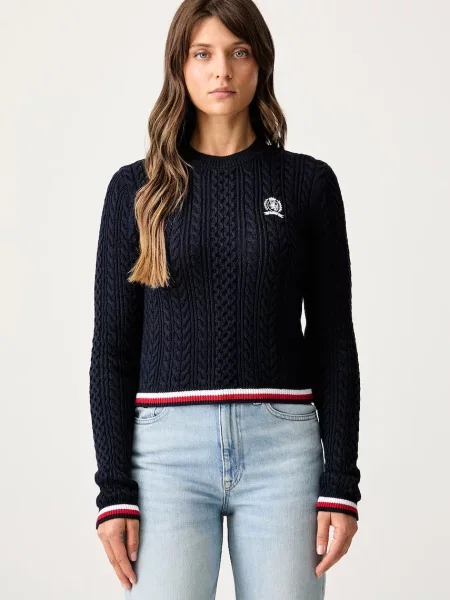Tommy Jeans Pulover Bleumarin